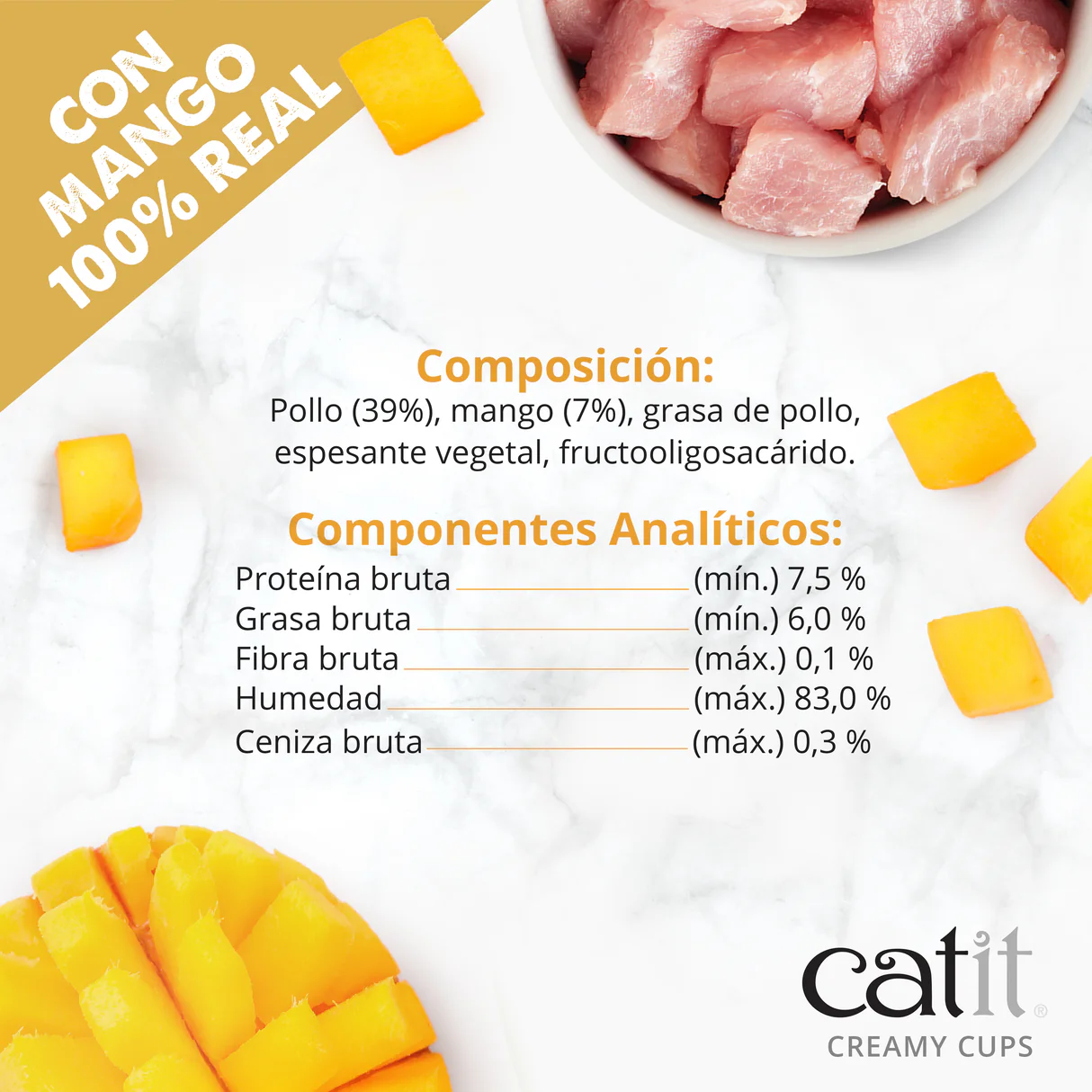 Snack para gatos en mousse con fruta Catit Creamy Cups (12 cajas de 4 unidades) - Imagen 8