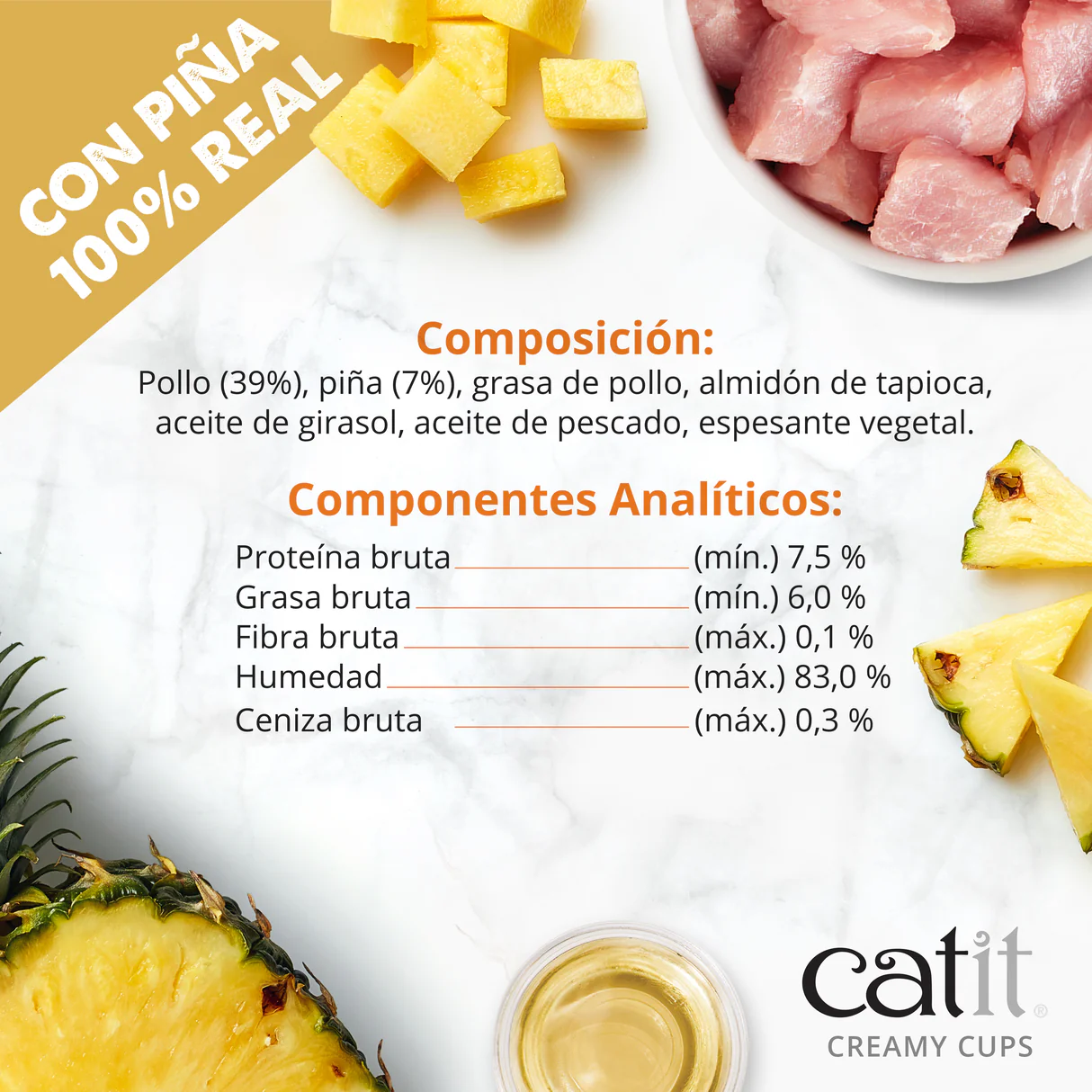 Snack para gatos en mousse con fruta Catit Creamy Cups (12 cajas de 4 unidades) - Imagen 6
