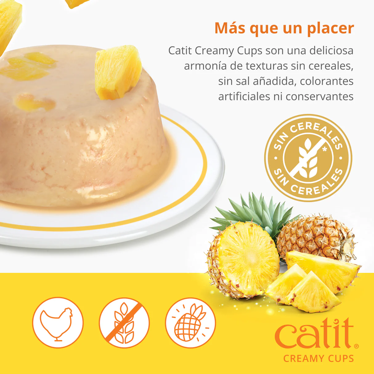 Snack para gatos en mousse con fruta Catit Creamy Cups (12 cajas de 4 unidades) - Imagen 5