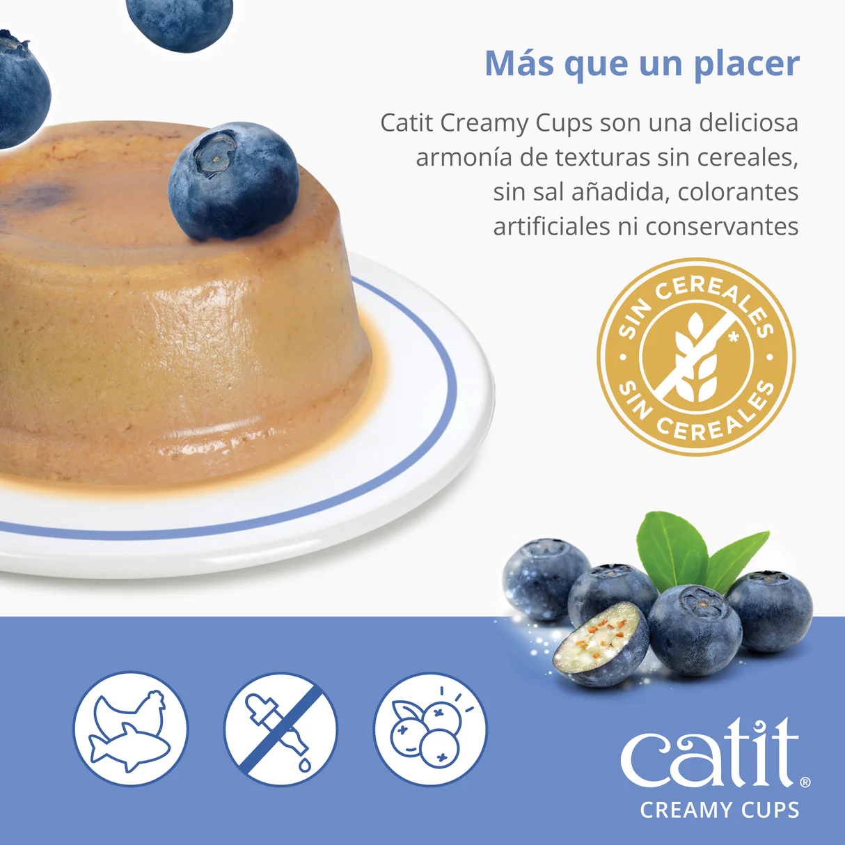 Snack para gatos en mousse con fruta Catit Creamy Cups (12 cajas de 4 unidades) - Imagen 3