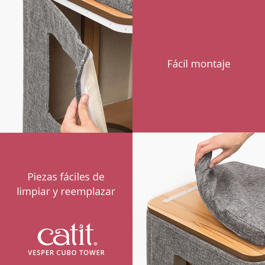 Árbol Rascador para Gatos Catit Vesper Cubo Tower - Piedra - Imagen 3