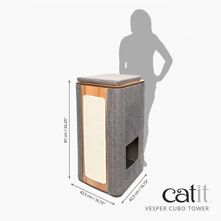 Árbol Rascador para Gatos Catit Vesper Cubo Tower - Piedra - Imagen 5