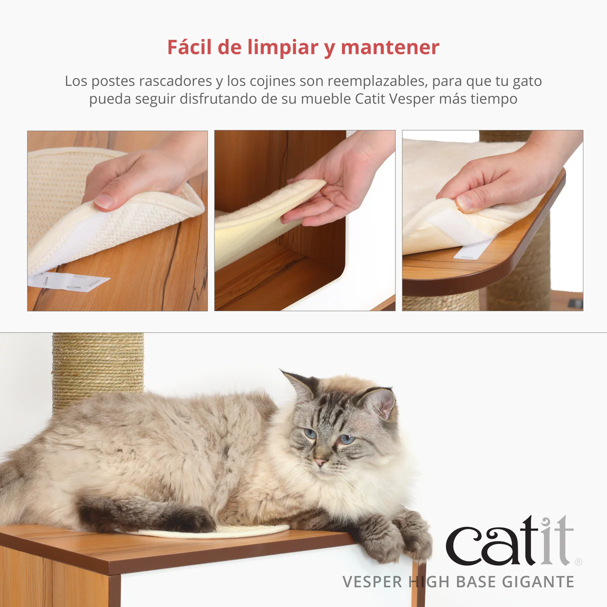 Árbol rascador para gatos de razas grandes Catit Vesper High Base Gigante - Imagen 5