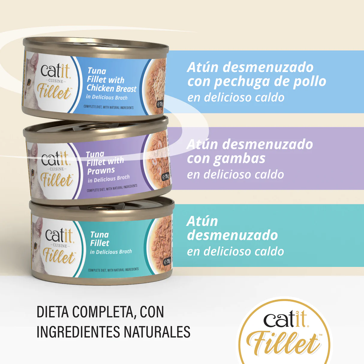 Atún desmenuzado para gatos Catit Cuisine Fillet (pack de 12 unidades) - Imagen 2