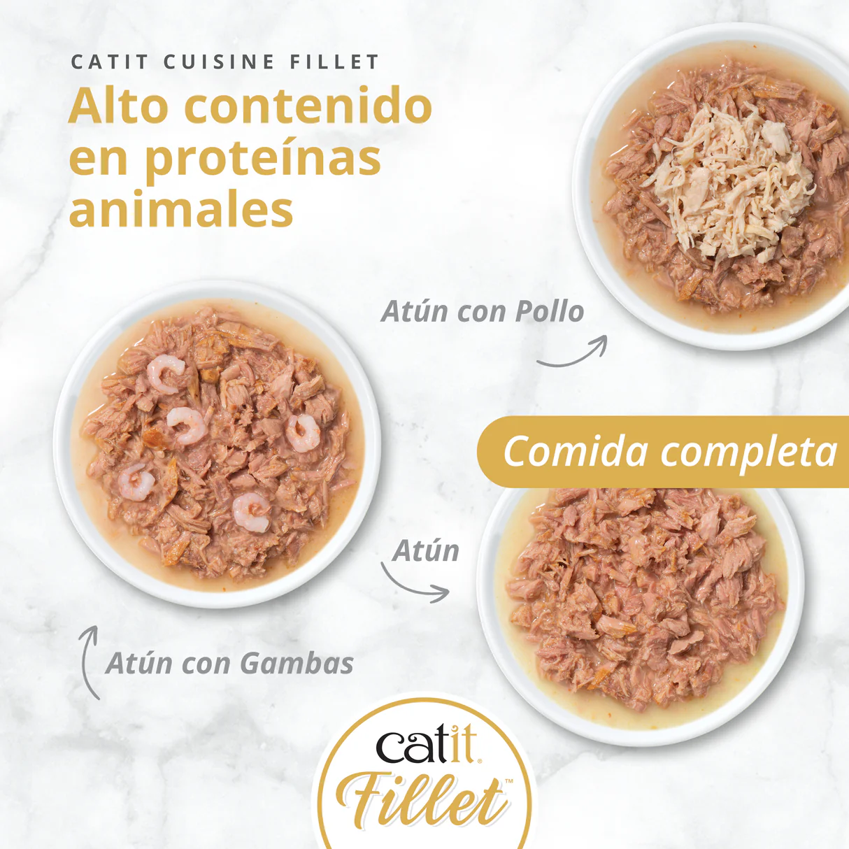 Atún desmenuzado para gatos Catit Cuisine Fillet (pack de 12 unidades) - Imagen 4