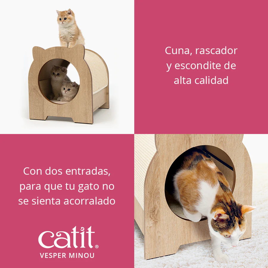 Cueva refugio rascador para gatos Catit Vesper Minou - Imagen 2