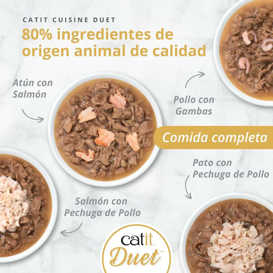 Dúo de carne con toppings para gatos Catit Cuisine Duet (12 u) - Imagen 4