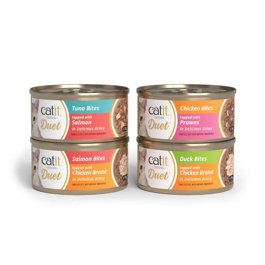 Dúo de carne con toppings para gatos Catit Cuisine Duet (12 u)