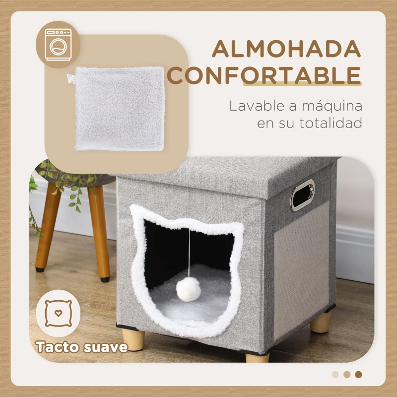 Cueva para Gato con Reposapiés y Rascador 2 en 1 - Imagen 5