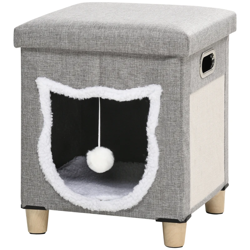 Cueva para Gato con Reposapiés y Rascador 2 en 1