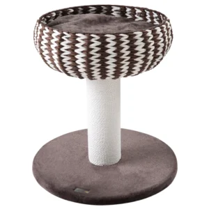 Árbol rascador pequeño con poste de sisal y cama superior
