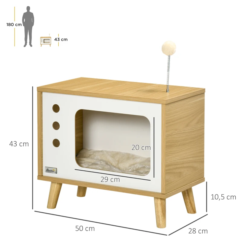Casa Cueva para Gato Estilo Televisor con Cojín Lavable - Imagen 2
