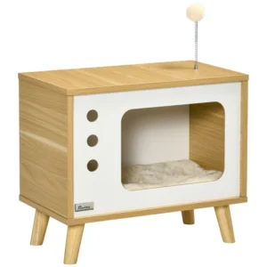 Casa Cueva para Gato Estilo Televisor con Cojín Lavable