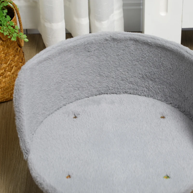 Cama elevada para gato con cojín mullido y patas de madera - Imagen 7