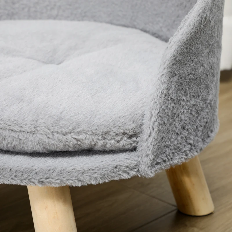 Cama elevada para gato con cojín mullido y patas de madera - Imagen 8