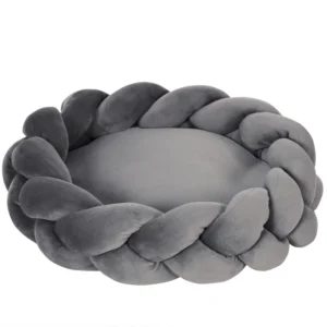 Cama Redonda para Gato Suave y Mullida Tipo Trenzada