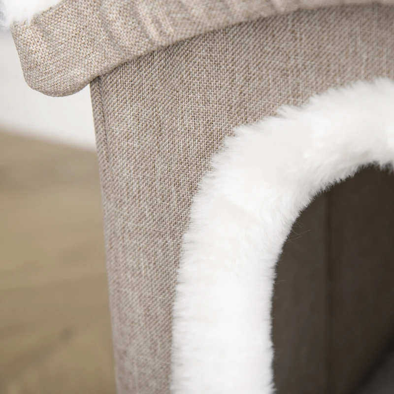 Cueva - Casa Plegable para Gato Interior con Techo Acolchado y Doble Entrada - Imagen 8
