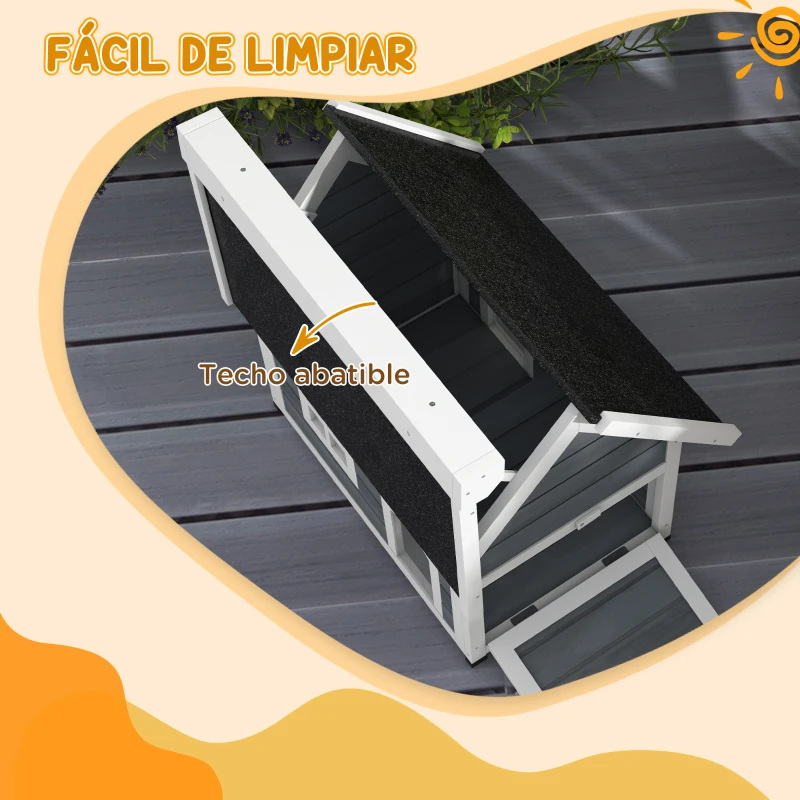 Casa para Gatos Exterior de Madera con Techo Asfáltico - Imagen 4