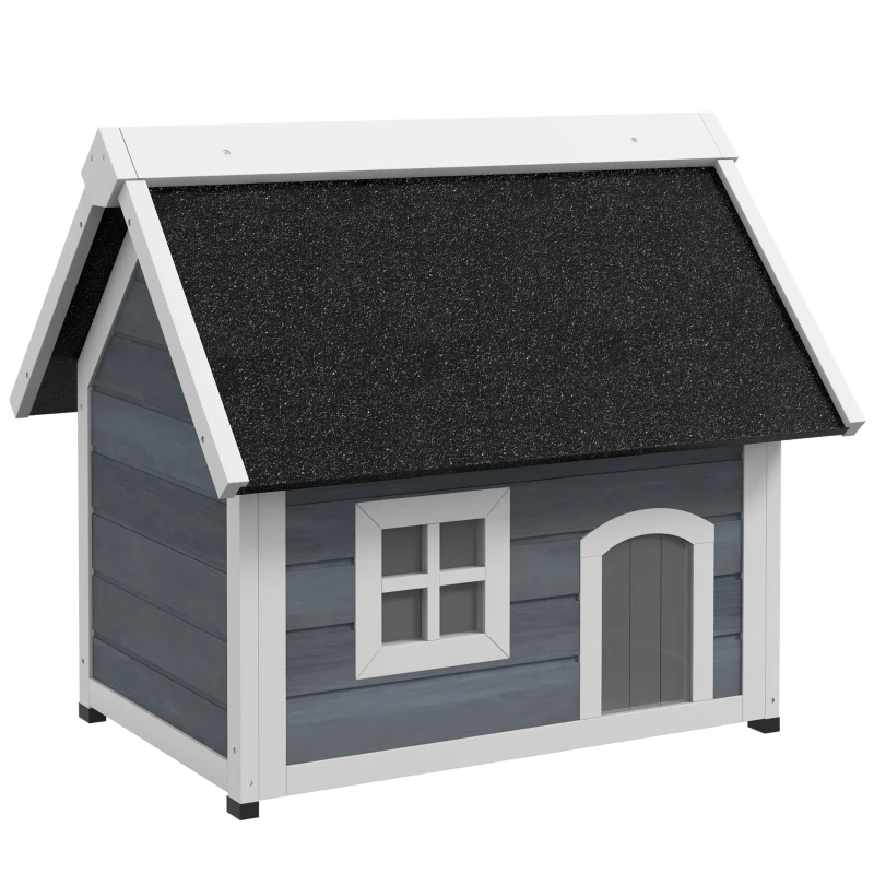 Casa para Gatos Exterior de Madera con Techo Asfáltico