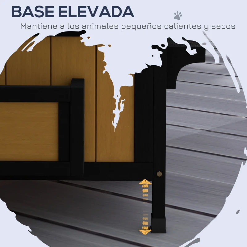 Casa para Gatos Exterior de Madera con 2 Niveles - Imagen 6