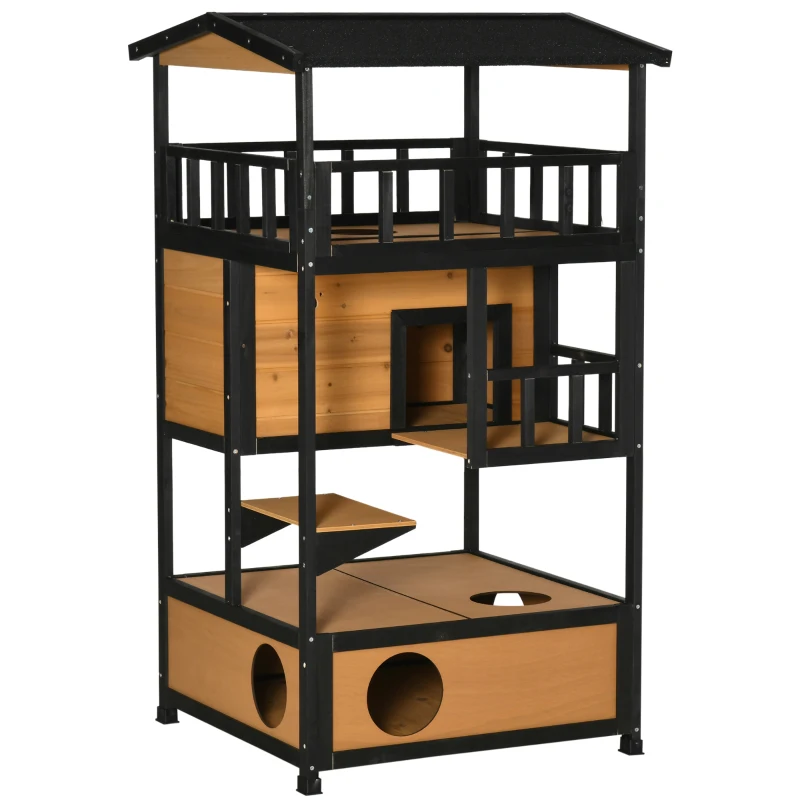 Caseta para Gatos de Madera con Balcones – Interior y Exterior - Imagen 10