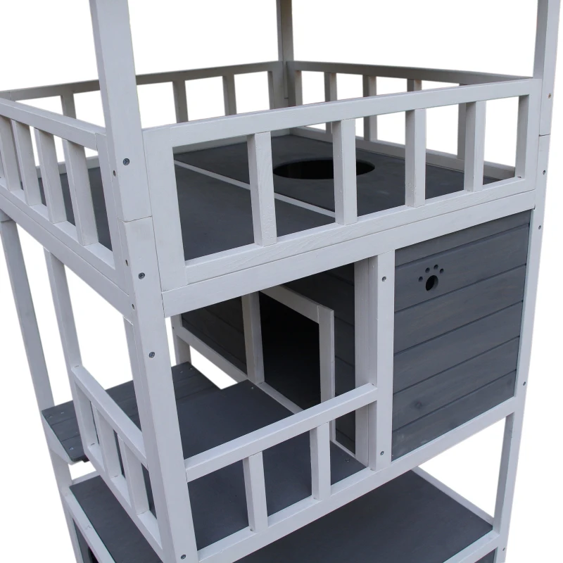 Caseta para Gatos de Madera con Balcones – Interior y Exterior - Imagen 8
