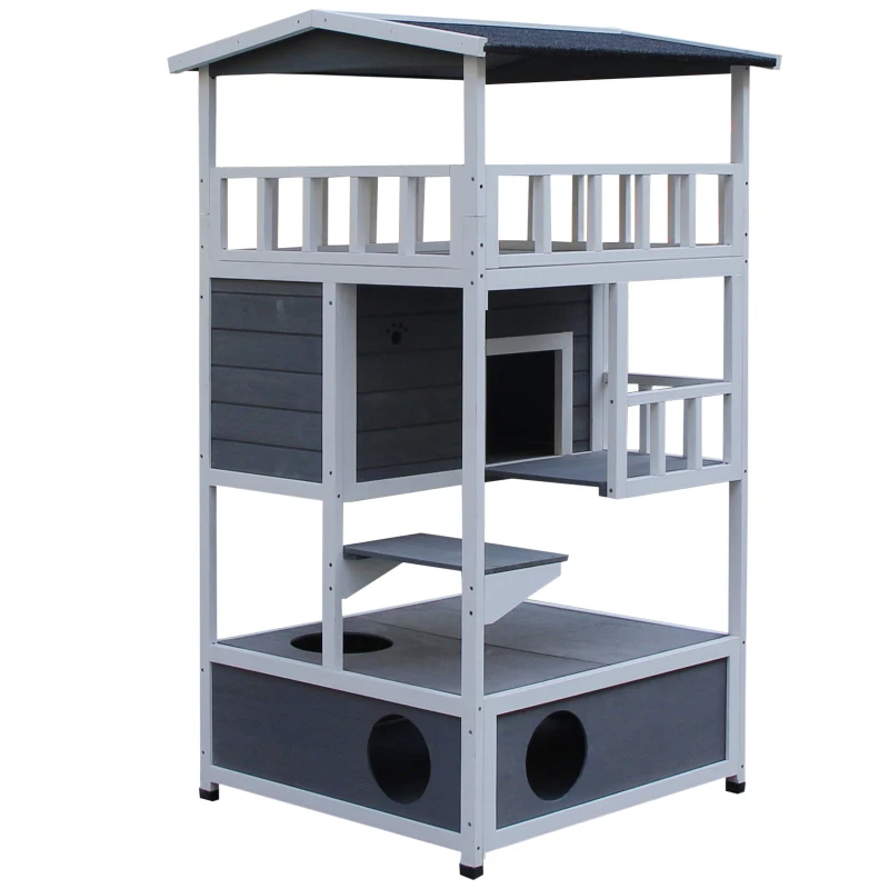 Caseta para Gatos de Madera con Balcones – Interior y Exterior - Imagen 9