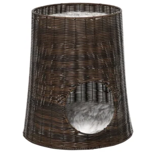 Cueva para Gatos de Ratán con 2 Niveles y Cojines