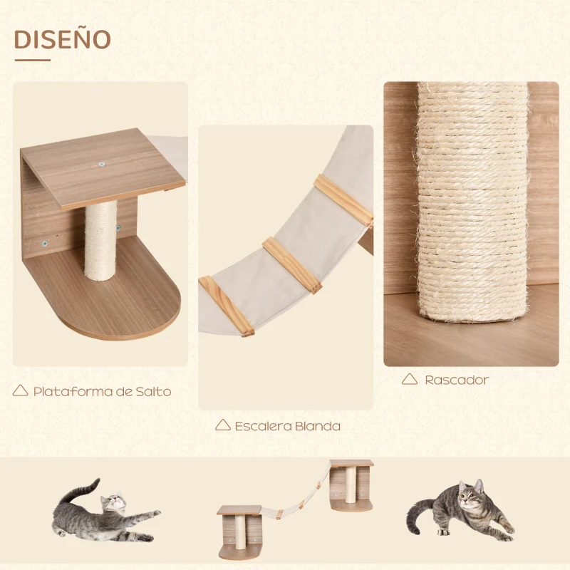 Escalada de Pared para Gatos con Rampa y Plataformas de Descanso - Imagen 4