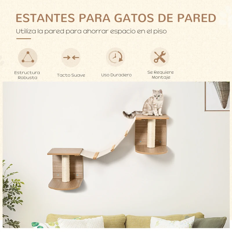 Escalada de Pared para Gatos con Rampa y Plataformas de Descanso - Imagen 5