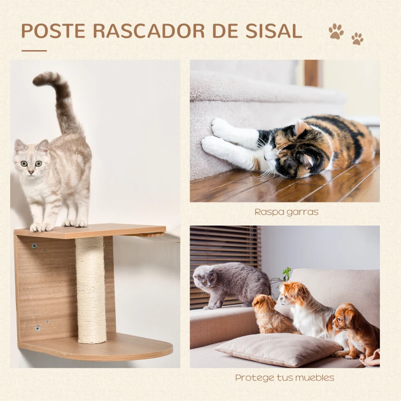 Escalada de Pared para Gatos con Rampa y Plataformas de Descanso - Imagen 6