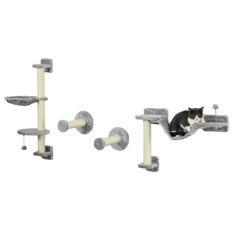 Escalada Pared para Gatos con Hamaca – Set 4 Piezas