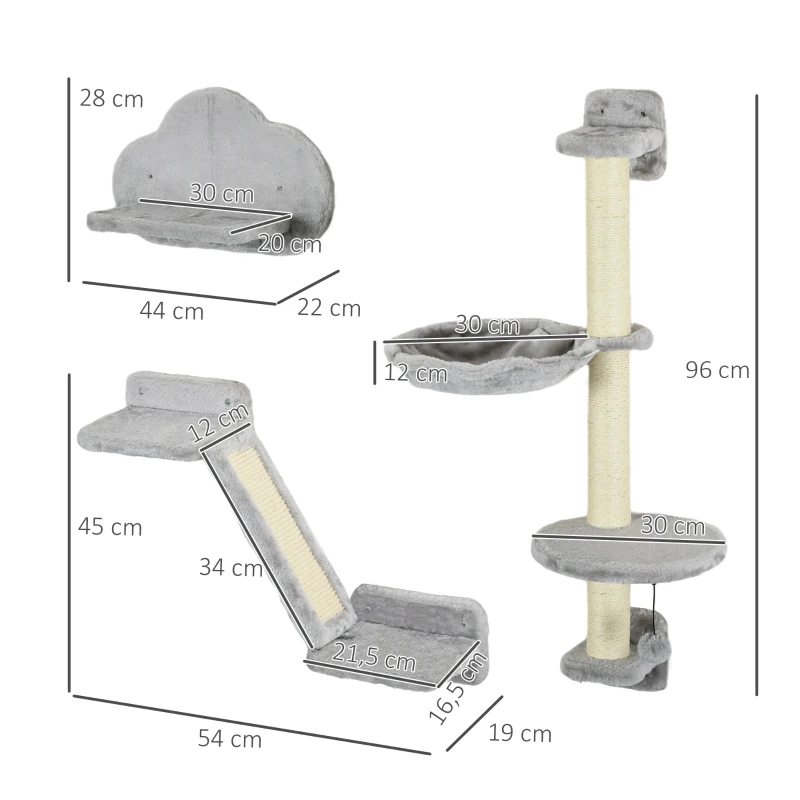 Escalada Pared para Gatos con Rampa y Rascador – Juego Modular 3 Piezas - Imagen 3