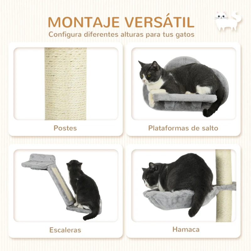 Escalada Pared para Gatos con Rampa y Rascador – Juego Modular 3 Piezas - Imagen 5