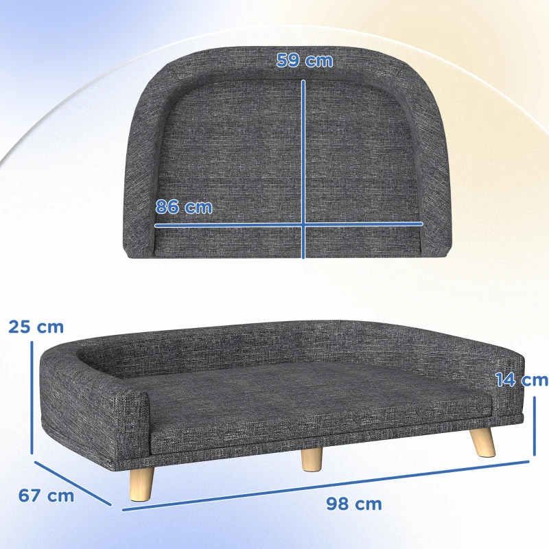 Sofá Elevado para Gato con Patas de Madera - Imagen 2