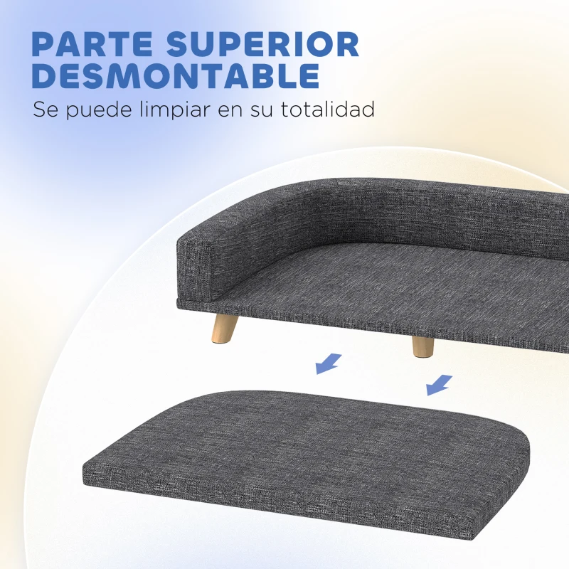 Sofá Elevado para Gato con Patas de Madera - Imagen 3