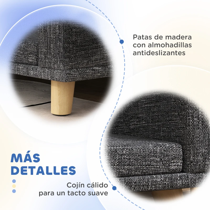 Sofá Elevado para Gato con Patas de Madera - Imagen 4